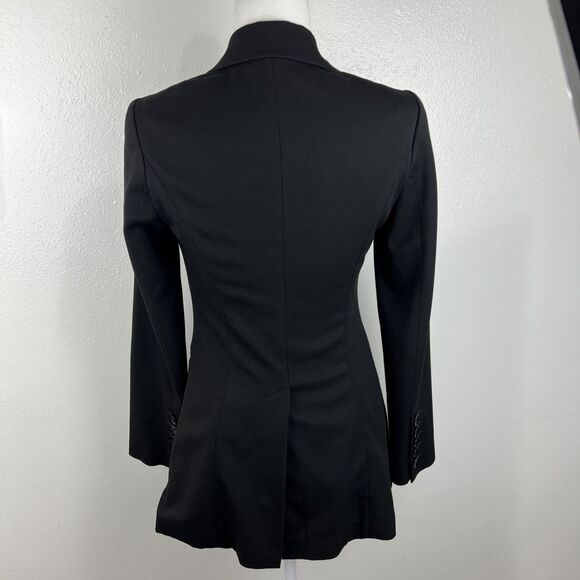 Express Blazer Women 2 Black Button Up Jacket Career Casual Shoulder Pads Outer - Picture 4 of 13